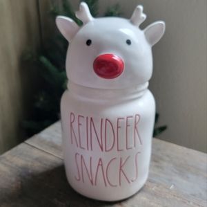 Rae Dunn Reindeer Snacks Canister